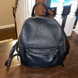Tory Burch black womens backpack (used)